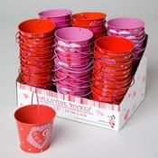 Tin Valentine Bucket W/Handle