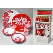 Poinsettia Red/White Melamine Dinnerware