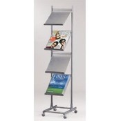 4-tier Mobile Literature Display (Silver)