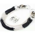 38" RP Acrylic Black Bead Chain Link Necklace Set
