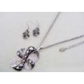 SP and RP Artdeco Pdnt Crystal Stone Necklace Set