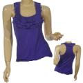 Ladies Fashion Oval Neck Top with Ruffles