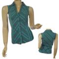 Ladies Sleeveless Button Down Deep V-Neck Top
