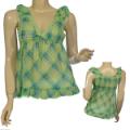 Ladies Fashion Sheer V-Neck Top