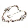 Ladies Fashion 33" Mp Filigree Heart Necklace Set