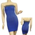 Ladies Fashion Knit Pencil Straight Wrinkled Dress