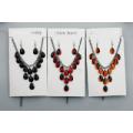 Acrylic Jewel Tone Teardrop Necklace Set