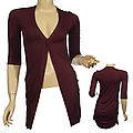 Ladies Fashion 3/4 Sleeve Jacket W/Gathered Sides