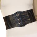 Ladies Fashion 3 Buckle Elastic Belt