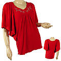 Ladies Fashion Scoop Neck Kimono Style Top
