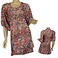Plus Size Ladies 3/4 Sleeve Scoop Neck Dress