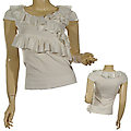 Ladies V-Neck Sleeveless Layered Ruffled Top