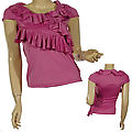 Ladies V-Neck Sleeveless Layered Ruffled Top