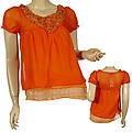 Ladies Fashion Sheer V-Neck Loose Fitted Top