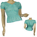 Ladies Fashion Scoop Neck Short Sleeve Top