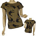 Ladies Boat Neck Short Sleeve Top W/Gathered Sides