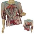 Ladies Plus Size Long Sleeve Round Neck Top