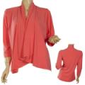 Plus Size Long Sleeve Draped Front Cardigan