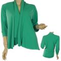 Plus Size Long Sleeve Draped Front Cardigan