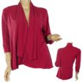 Plus Size Long Sleeve Draped Front Cardigan