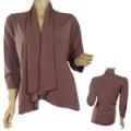 Plus Size Long Sleeve Draped Front Cardigan