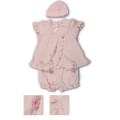 Infant Girls 3Pc Set, Baby Doll Top,Hat And Shorts
