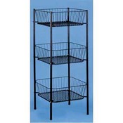 3-Tier Square Wire Dump Bin- 46-1/2" H (Black)
