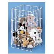 Wire Dump Bin With Adjustable Shelf (White)