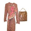 Women's Plus Size Leopard and Heart Print Bathrobe