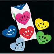 Smile Face Heart Stickers (100 pc roll)