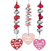 Valentine Hearts Dangling Spirals