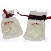 Plush Santa Drawstring Bags