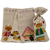 Gingerbread Canvas Gift Bags