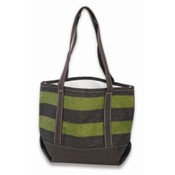 18" Medium Size Rugby Stripe Cotton Canvas Bag