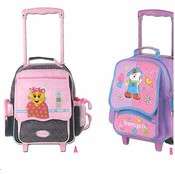 Girls Kitty Flower Design Multi-Pocket Backpack