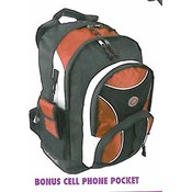 Jacquard Nylon Double Compartment Backpack w/ Cell