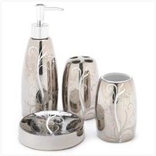 Silver Filigree  - Bathroom Countertop Set