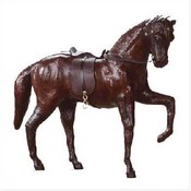 Leather Horse With Saddle And Harness