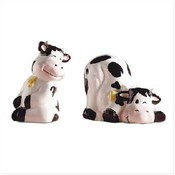Black &amp; White Cow Salt &amp; Pepper Shakers