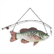 Fish &amp; Pole Wall Plaque