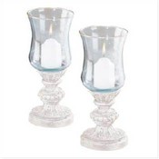 Glass Candelholder with Sandstone Base