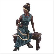 African American Mother and Child Figurine