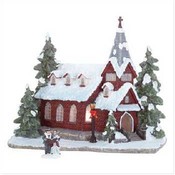 Christmas Lighted Church