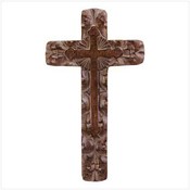 Carved Antique-Finish Wall Cross