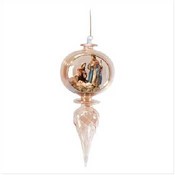 Amber Glass Nativity Christmas Ornament