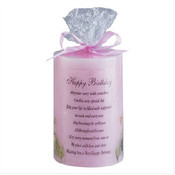 Happy Birthday Candle with Dried Flowers