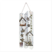 Wood Picket Fence Welcome Sign