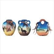 Ceramic Southwest Mini-Vases 3 Piece Set