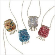 Bead and Rhinestone Purse Pendants
