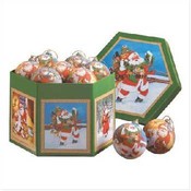 1 Dozen. Santa Ball Ornaments